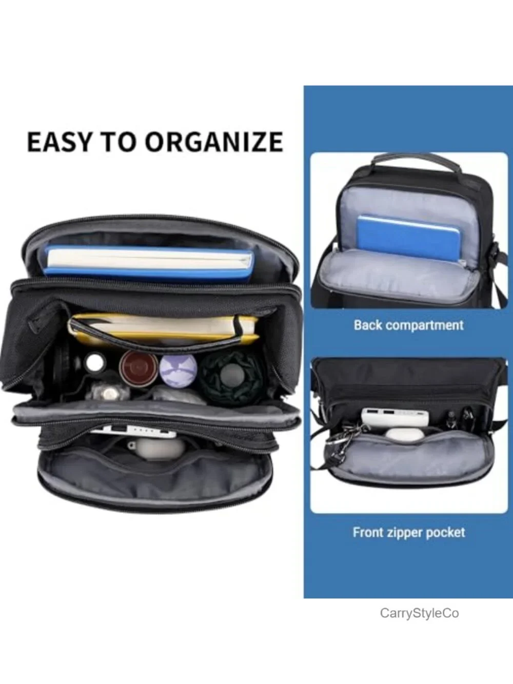 Men's Small Travel Crossbody Bag Nylon Messenger with Adjustable Strap